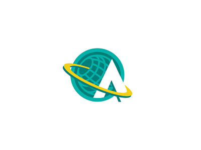 Astrology Logo a creative globe latitude letter lines logo longitude minimal negative space planet space