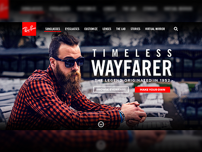 RayBan Landing Page design hipster inspiration landing page rayban sunglasses website