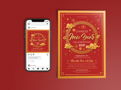 Chinese New Year Template celebration chinese new year design flyer design illustration instagram post lunar new year poster