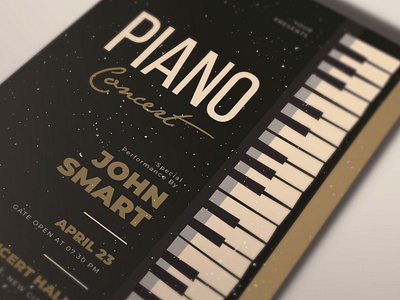 Piano Concert design flyers illustration piano template