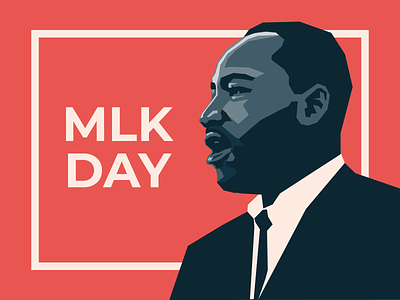 MLK DAY - Red america holiday illustration jr junior martin luther king mlk united state usa vector