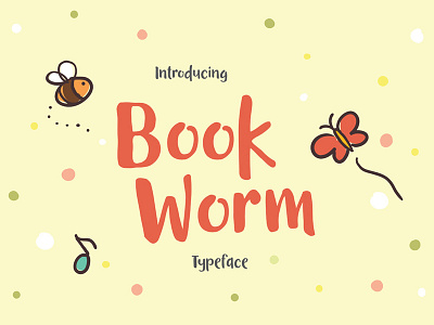 Book Worm Typeface book child children kids story tale typography worm