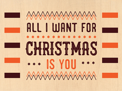 It's Christmas brown christmas classic retro roseberry typeface typography vintage winter wood