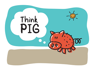 Think Pig adventura book child font handwritten kids story typography