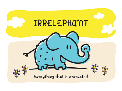 Irrelephant adventura child cute elephant kids letter typography