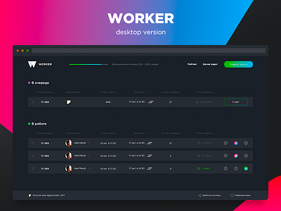 Worker application. Task tracker