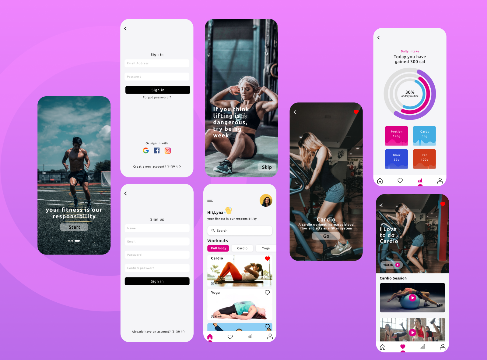 Dribbble - fitness app ui concept post 2.png by Saadi Hasan