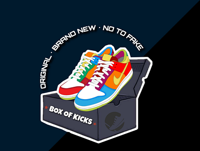 Box of Kicks branding design illustration logo