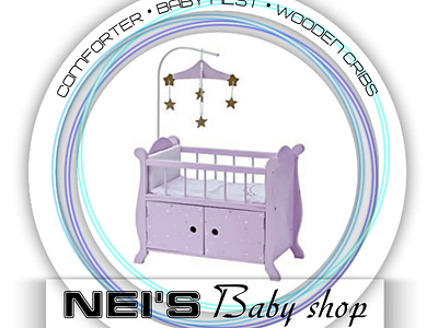 NEI's Baby Shop baby branding business cribs design illustration layout logo