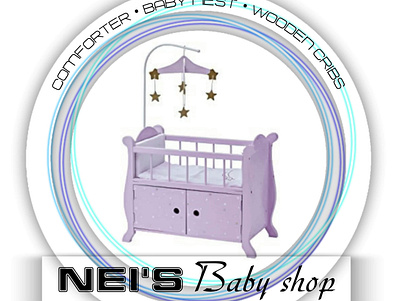 NEI's Baby Shop baby branding business cribs design illustration layout logo