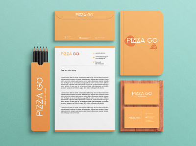 Pizza go - Brand Identity brand identity branding graphic design logo business cards mockup pizza go