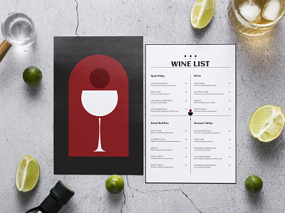 Wine List graphic design illustrator vector