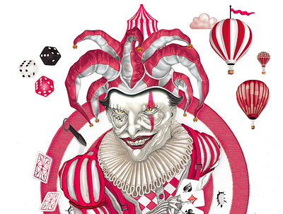 JOKER cards illustration joker red white