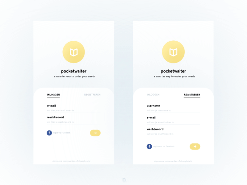 Daily UI #001 Sign Up animation app daily daily ui dailyui interaction minimalistic pocketwaiter ui ux