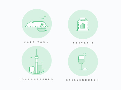 Location Icons cape town icons johannesburg locations pretoria south africa stellenbosch