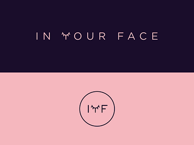 In Your Face Logo feminine lash logo makeup pink