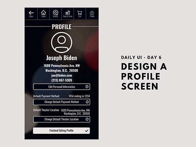 DailyUI Day 6 - Design a Profile Screen 100daysofdesign app dailyui design mobile profile screen