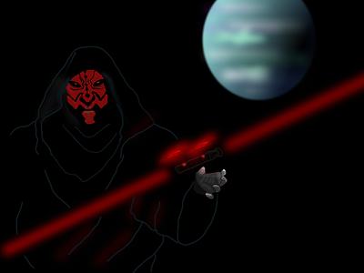 Darth Maul darth maul design graphic design illustration lightsaber planet sith space star wars ui