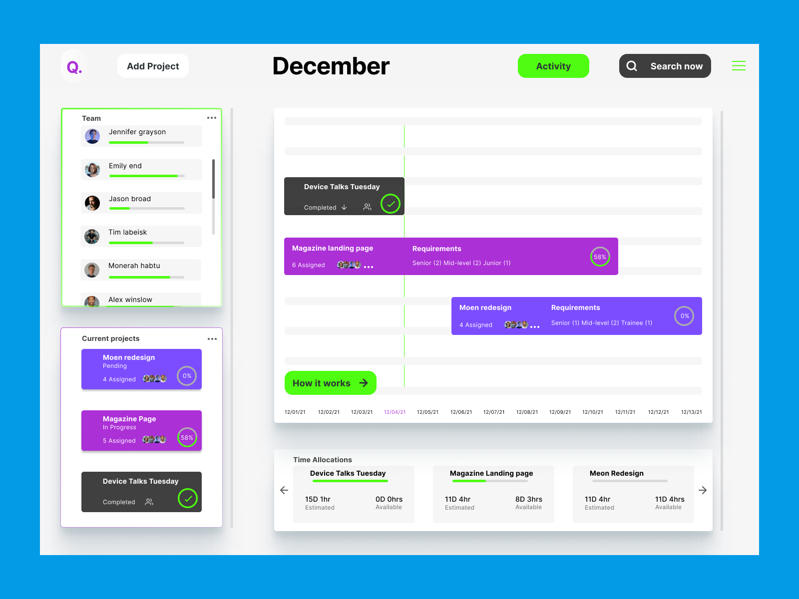 Planning Dashboard Design by David Applebee on Dribbble