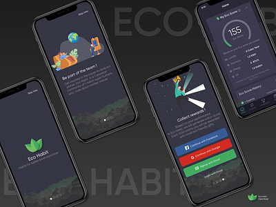 Eco-Habit iOS App app branding design icon passionproject typography ui user experience user interface ux