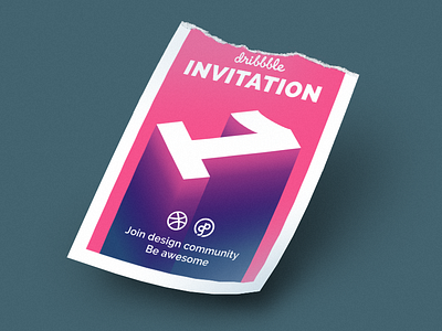 One Dribbble Invitation dribbble invitation giveaway invitation invite poster