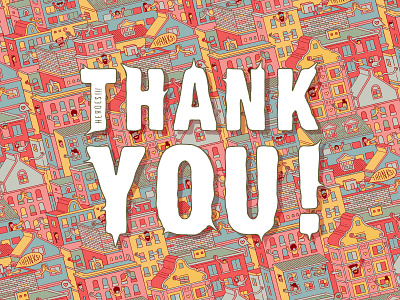 THANK YOU illustration lettering pattern pattern art typography