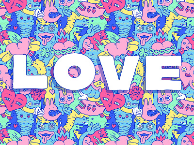 LOVE illustration lettering love love lettering pattern typography