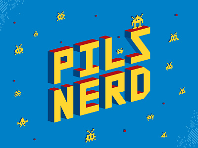 Pils Nerd illustration lettering vector illustration vector lettering