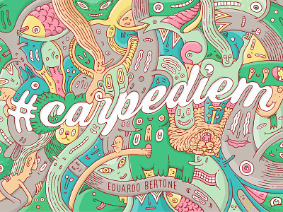 CARPEDIEM hand lettering handmade lettering lettering pattern typography