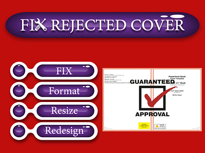 fix error or rejected Book Cover or manuscript