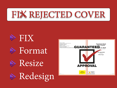 fix error or rejected Book Cover and manuscript