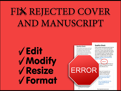 fix error or rejected Book Cover book cover ebookcover edit error fix format kdpamazon kids books manuscript modify rejected resize
