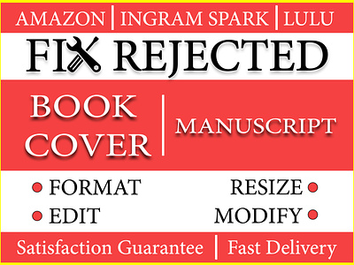 Fix rejected book cover and manuscript graphic design