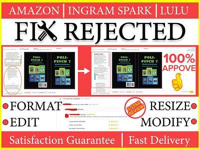 Fix any ejected cover and manuscript. amazon amazonrejectedcover bookcoverdesign childrenbook ebookcover edit format graphic design igramspark kdpamazon kdpcover kidsbookcover kindlecover modify paperbackcover rejectedbookcover rejectedcover rejectedmanuscript rejectedpaperbackcover resize