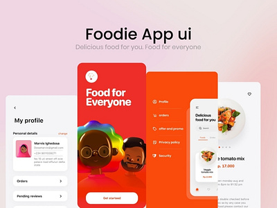 Foodie app ui design foddie food logo mobile app design mobile ui train ui