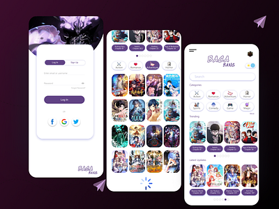 Manga Reading App animation app branding comic design graphic design manga mobile app design mobile design mobile ui mobiledesign motion graphics ui