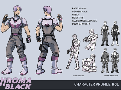 Chroma Black Character Turn Around 1 character design concept art concept artist fantasy illustration sci fi