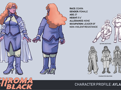 Chroma Black Character Turn Around 3 character design concept art concept artist fantasy illustration sci fi