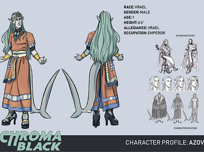 Chroma Black Character Turnaround 4 character design concept art concept artist fantasy illustration sci fi