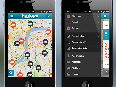 Haulivery iOS App app blue gradients ios