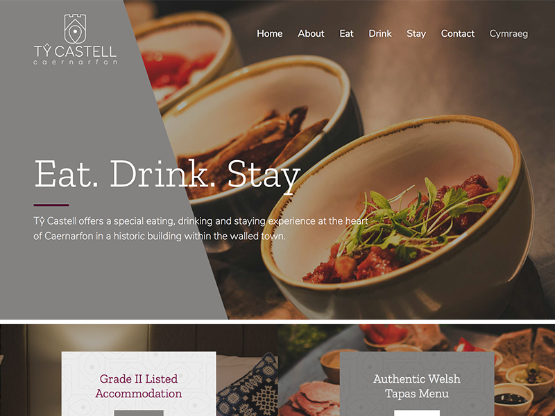 Tŷ Castell Website wordpress welsh commercial website food tapas
