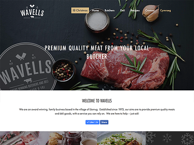 Wavells Butchers butchers colour food gold meat neutral retail wavells web design website