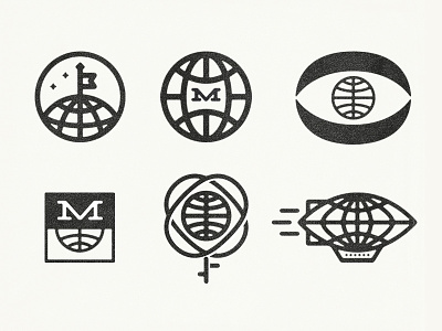 M airship global logo mark personal project world