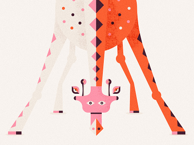 Giraffe animal giraffe illustration red