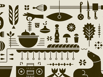 Cook Pattern bread cook dog illustration kitchen music pattern