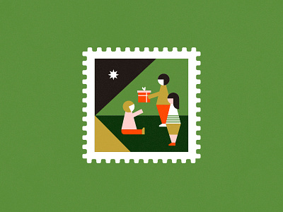 Stamp II azambuja christmas gift illustration martin red stamp vector