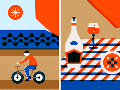 Bike & Food azambuja bike food illustration martin vector wine