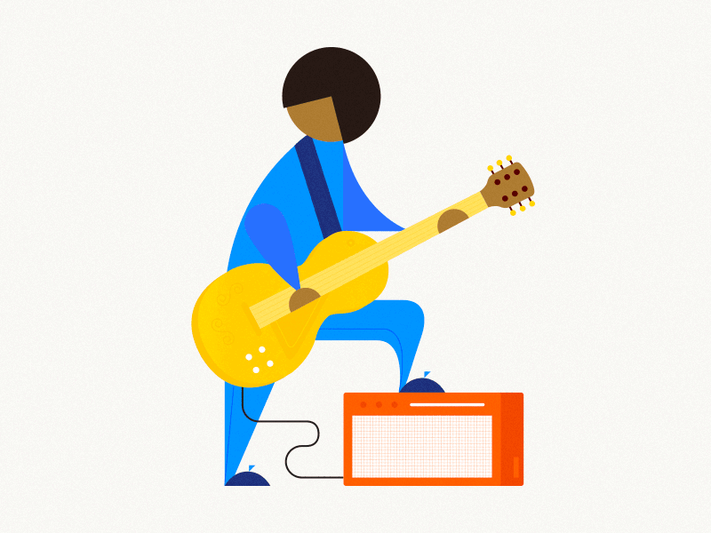 Musicians azambuja character guitar illustration martin music rock vector