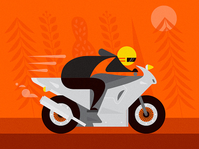 Honda azambuja illustration martin moto orange speed vector