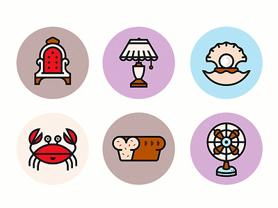 Icons azambuja bread crab icon icons illustration lamp martin round stroke vector